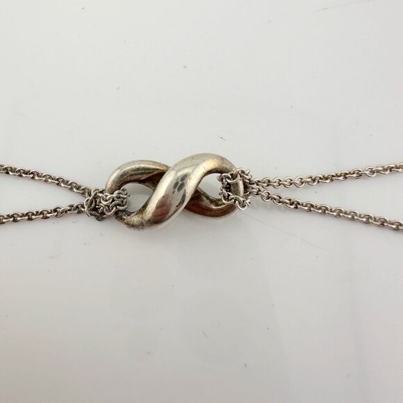 Tiffany & Co Thick Infinity Double Chain Pendant and Necklace in Sterling SIlver - Picture 7 of 10